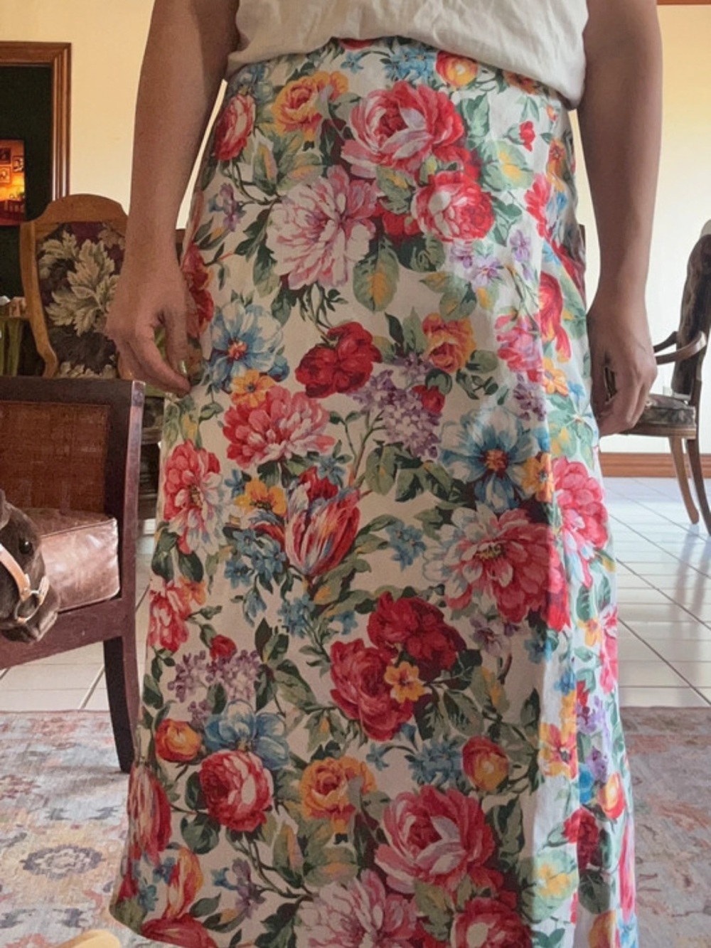 Floral Midi Skirt in Multi-Color